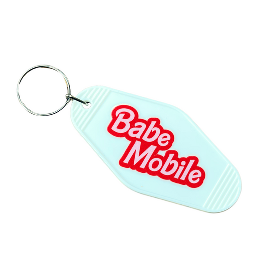 Babe Mobile Motel Keychain