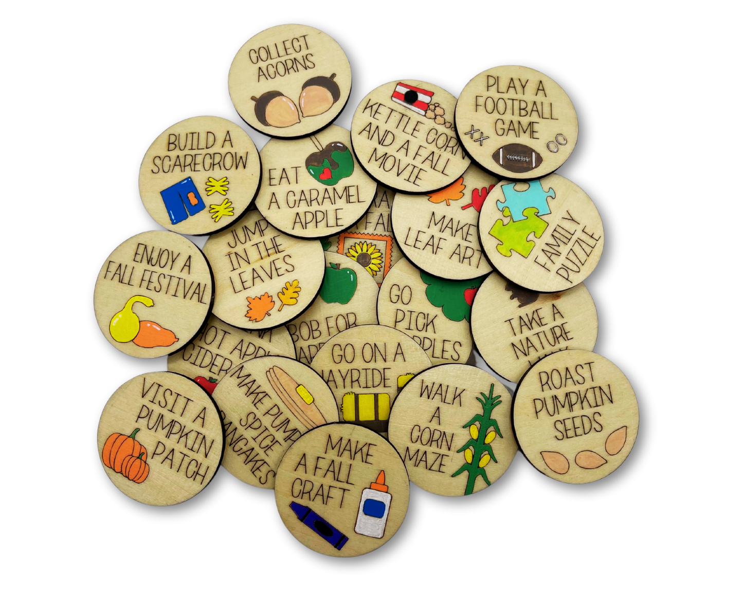 Family Fall / Autumn Bucket List Tokens