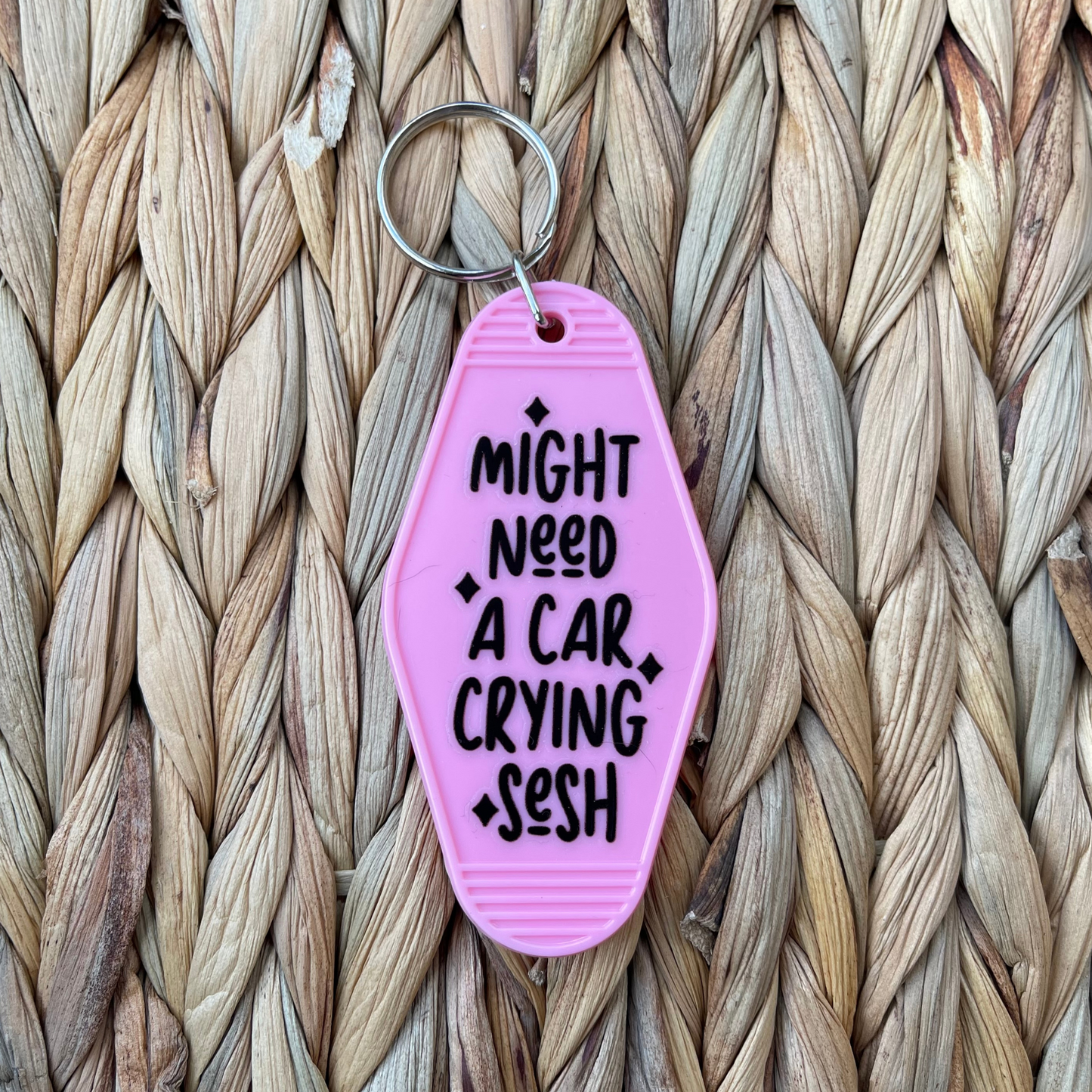 Car Crying Sesh Motel Keychain